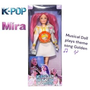 K-POP Demon Hunters Collectible Mira Musical Doll with Pink Hair And Accessories